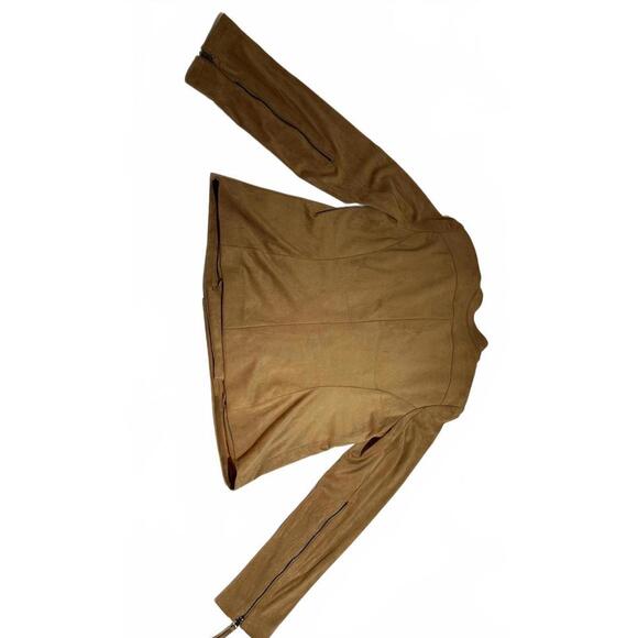 Adrienne Vittadini Brown Suede Moto Jacket for Women- Large - Picture 4 of 9